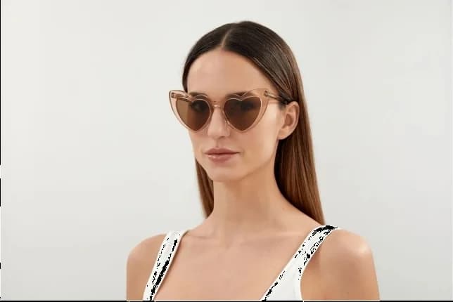 Lunettes de soleil Saint Laurent SL181 Loulou New Wave - Forme cœur acétate pour femme vue 8
