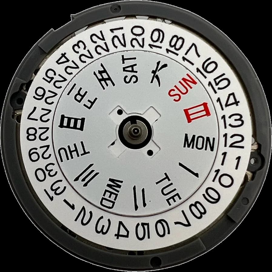 Mouvement automatique Seiko 4R36A avec affichage date et jour