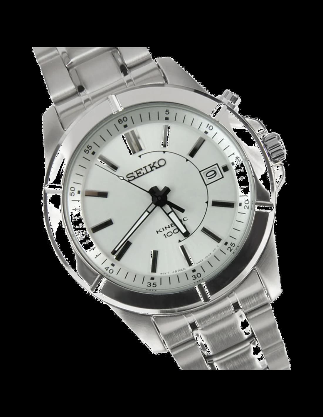 Attache bracelet Seiko SKA535 en acier inoxydable brossé avec fermoir déployant ajustable