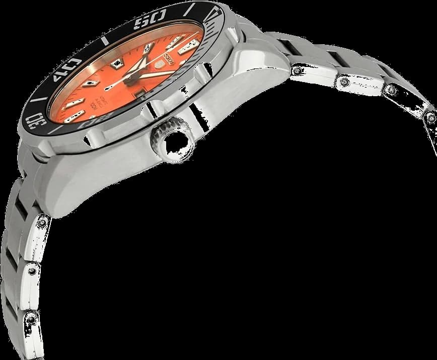 Montre Seiko 5 Automatique SRPC55K1 pour Homme - Cadran Orange 43mm vue 2