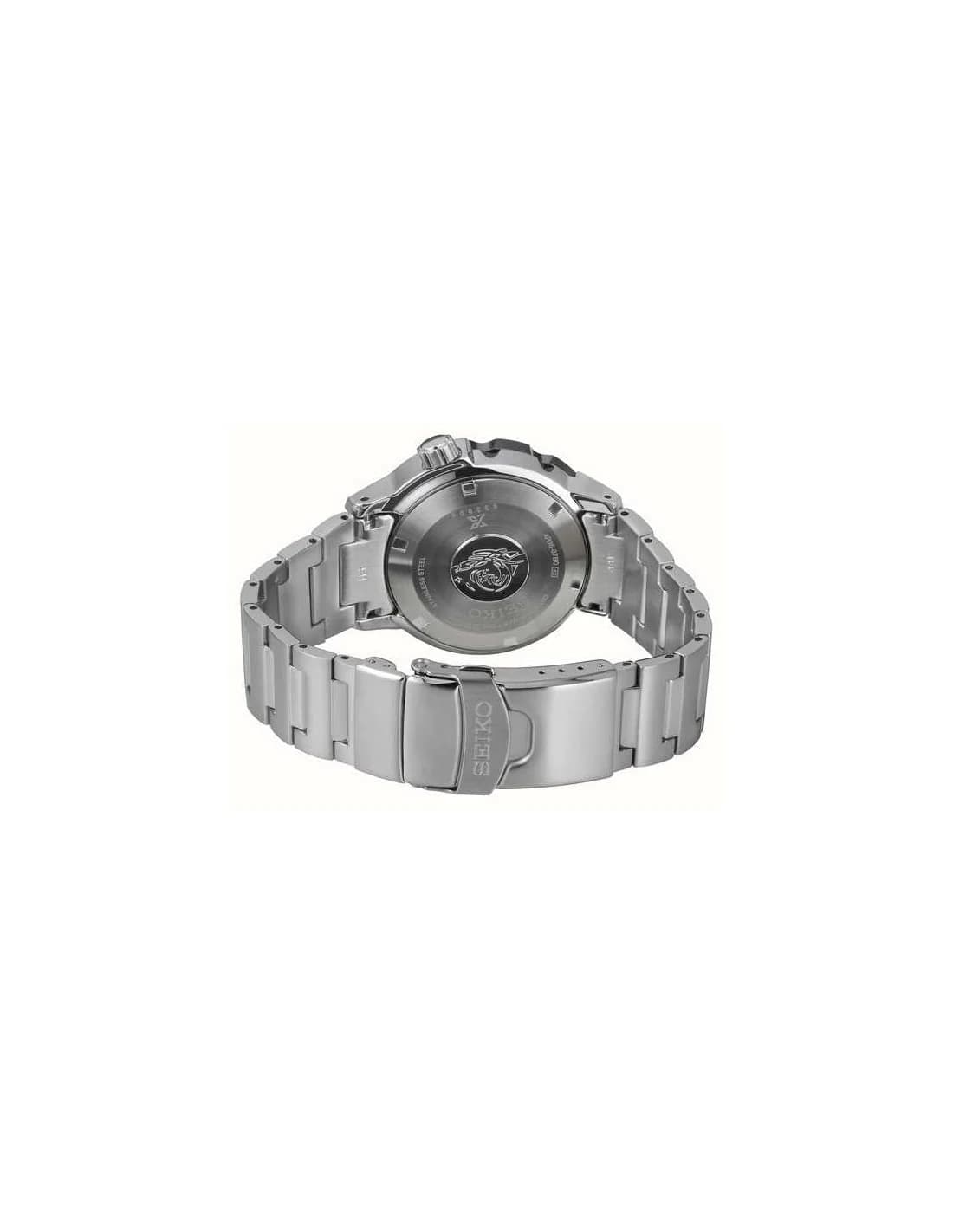 Attache bracelet Seiko SRPD25K1 en acier brossé avec fermoir déployant et extension plongeur, maillons solides