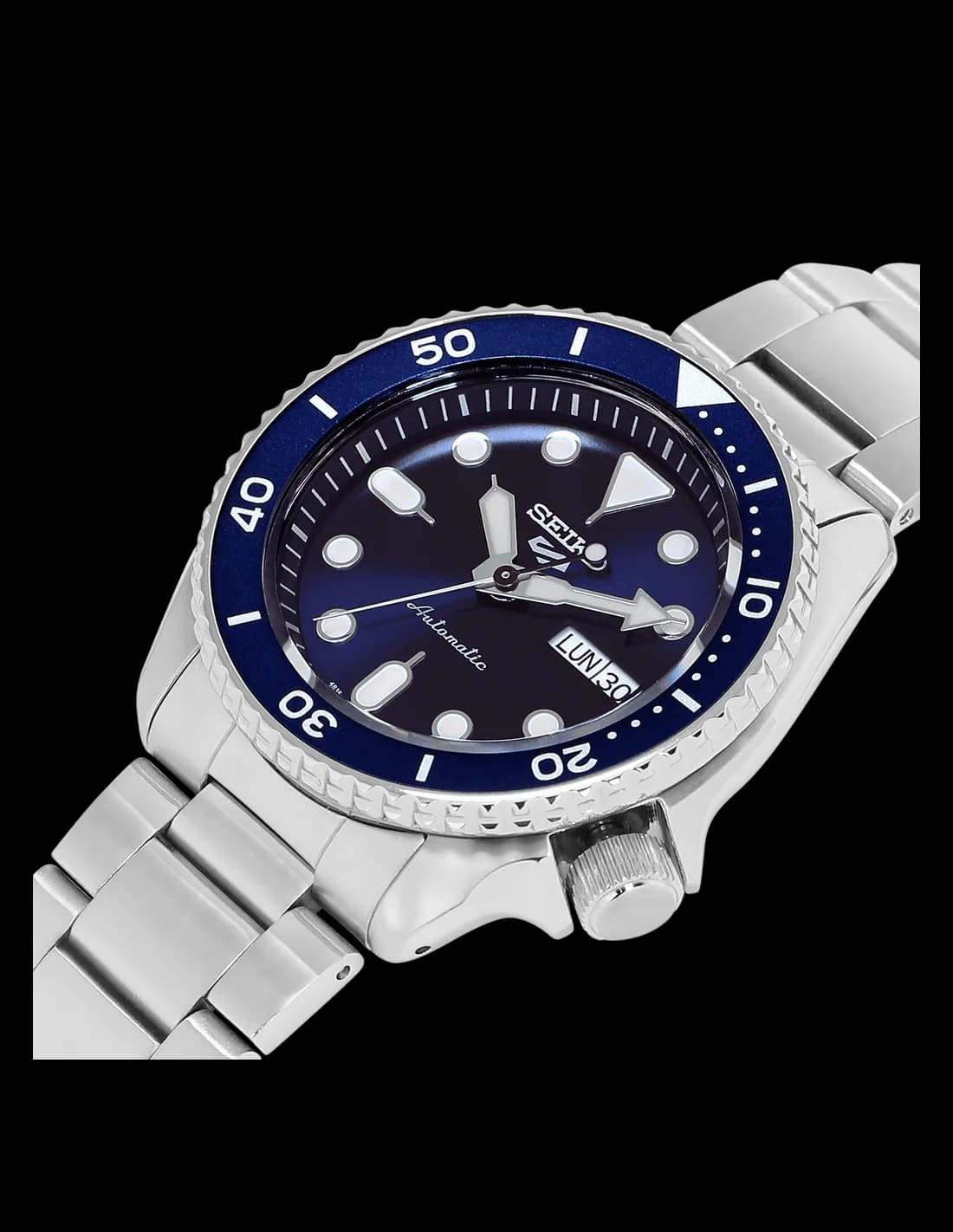 Montre Homme Seiko 5 Sports SRPD51K1 Automatique Cadran Bleu Acier vue 2