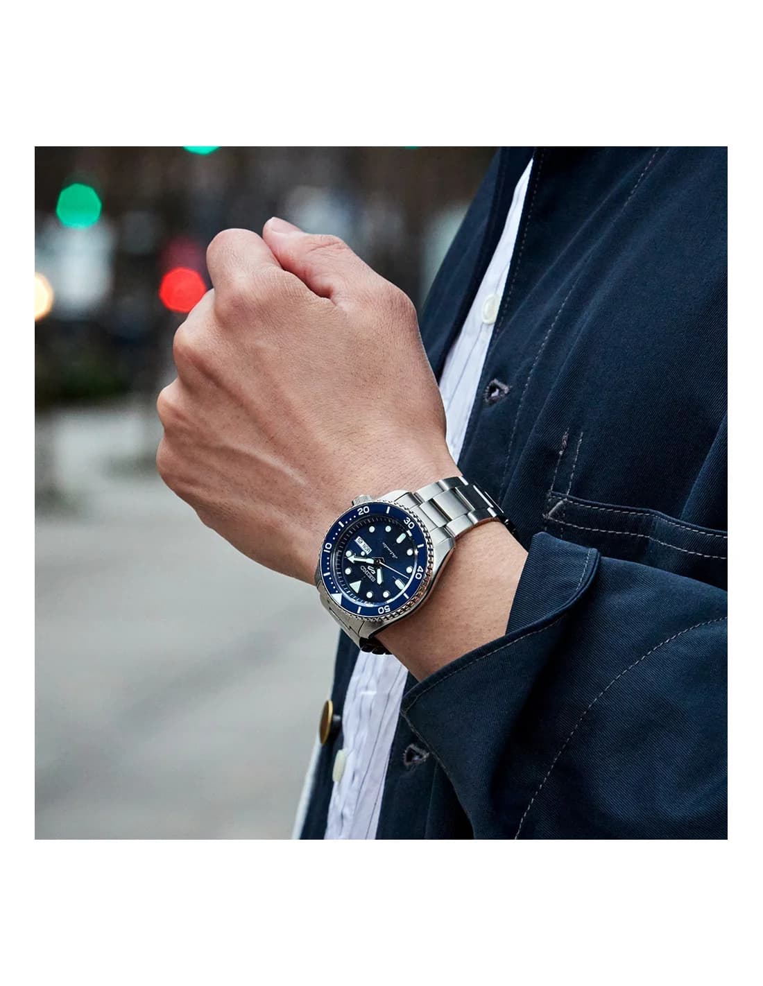 Montre Homme Seiko 5 Sports SRPD51K1 Automatique Cadran Bleu Acier vue 5