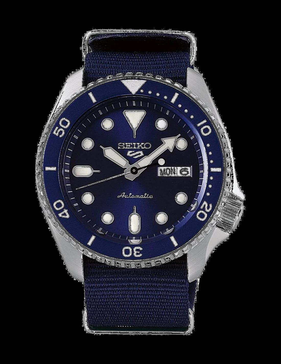 Montre Seiko 5 Sports SRPD51K2 Automatique Homme - Cadran Bleu, Bracelet NATO Bleu