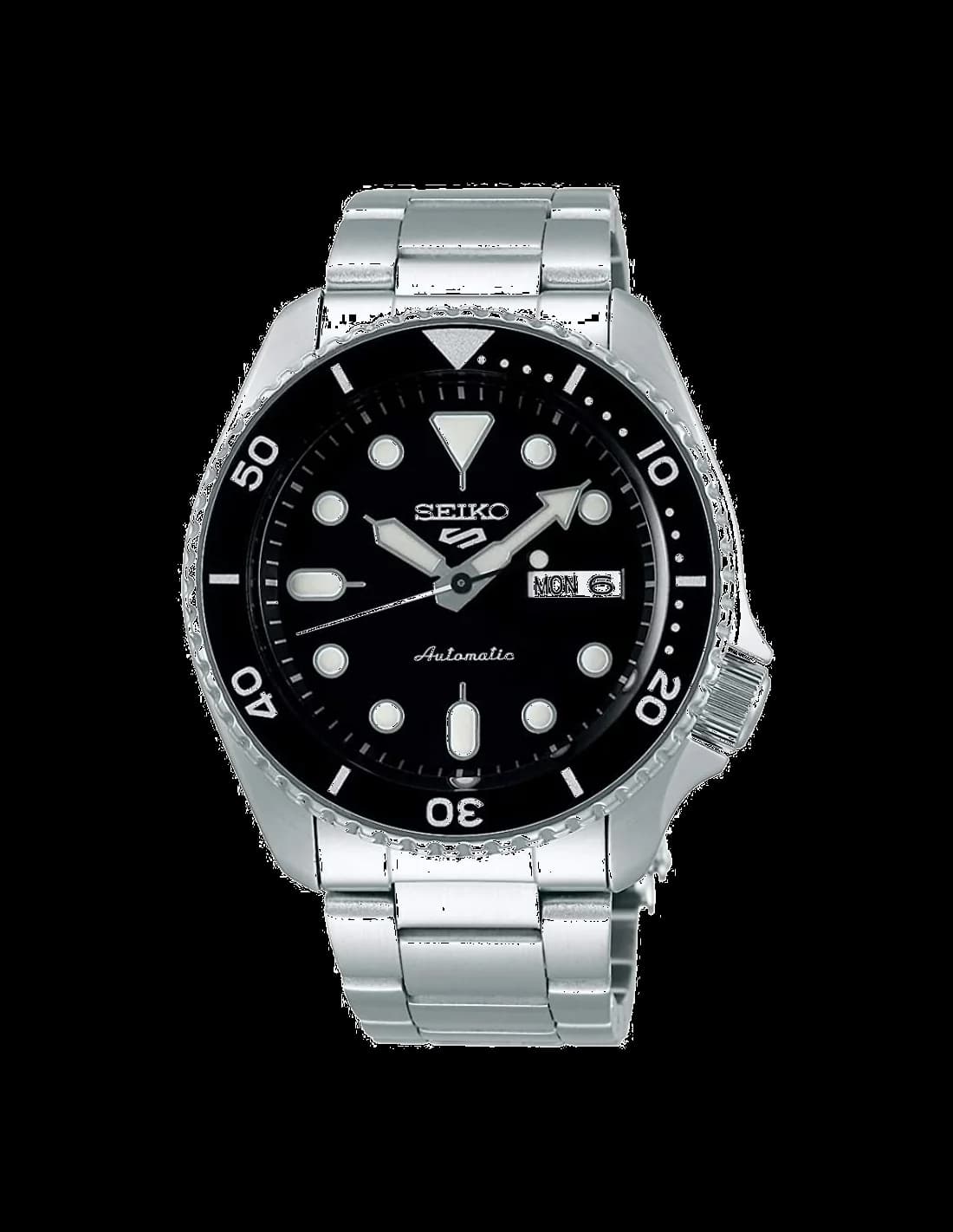 Montre Seiko 5 Sports SRPD55K1 Automatique Homme, Boîtier Acier Cadran Noir