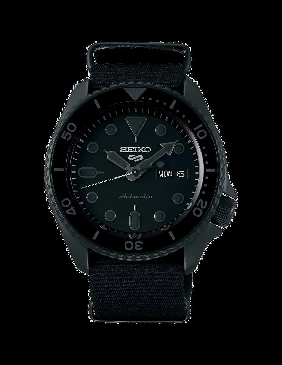 Montre Homme Seiko 5 Sports SRPD79K1 Automatique Noir Mat Bracelet Nylon
