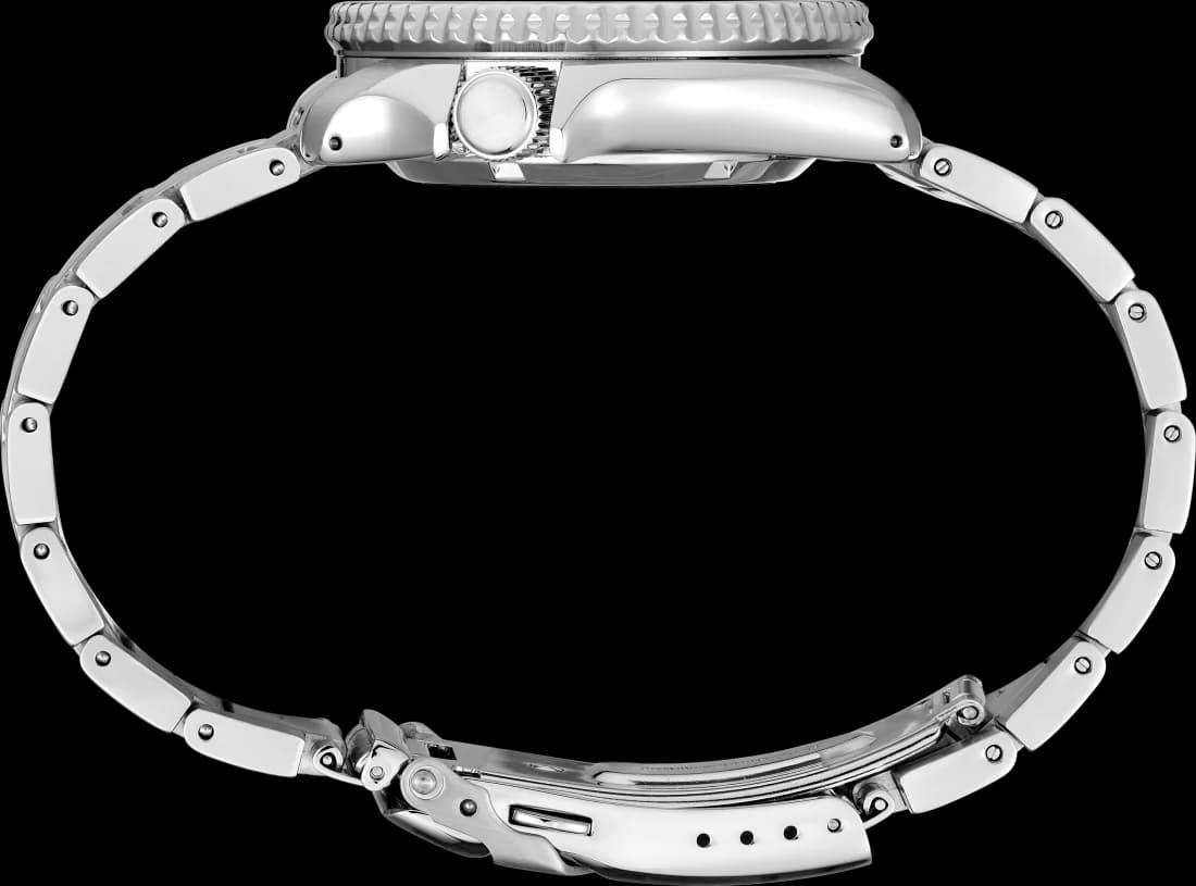 Lunette boîtier Seiko SRPJ45BL en acier brossé poli avec couronne vissée et fond transparent verre Hardlex