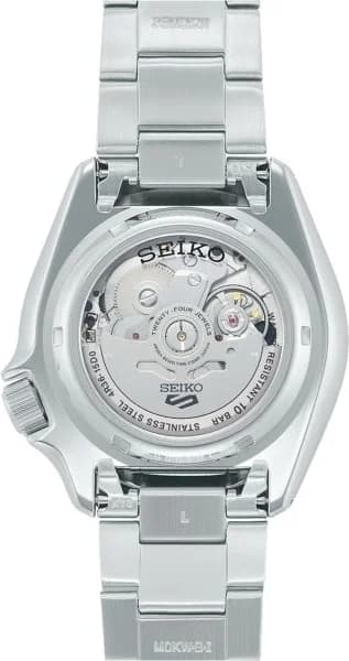 Visage cadran Seiko SRPK09K1 révèle index appliqués polis et aiguilles dauphine luminescentes, guichet date à 3h