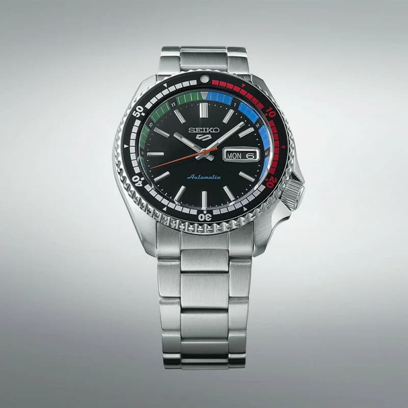 Attache bracelet Seiko SRPK13K1 en acier inoxydable brossé à boucle déployante signée et maillons solides