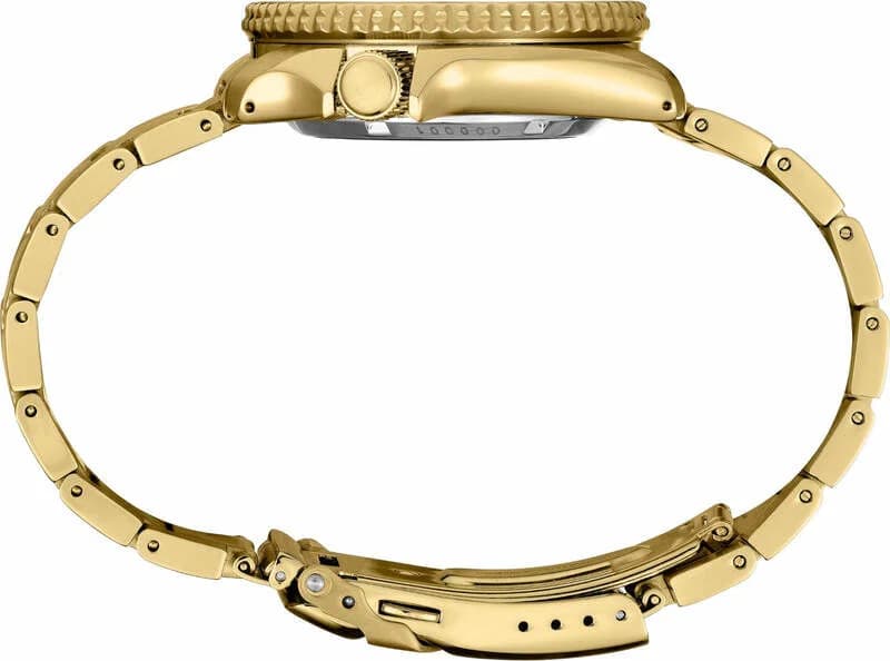 Attache bracelet Seiko SRPK18 en acier brossé avec fermoir déployant triple pli et poussoirs de sécurité intégrés