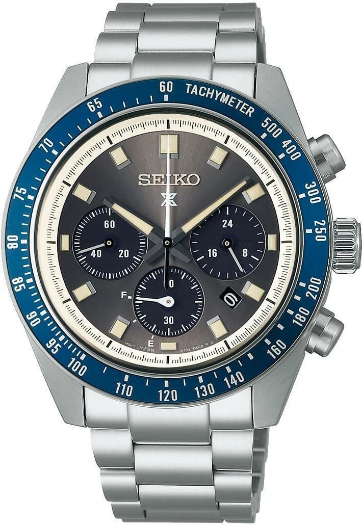 Montre Seiko SSC939P1 Chronographe Solaire Homme Acier Cadran Gris