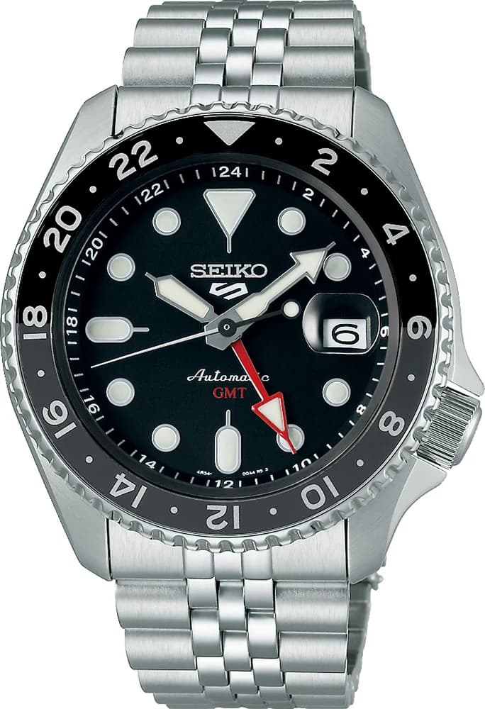Montre Homme Seiko 5 Sports GMT SSK001K1 Automatique Acier Cadran Noir