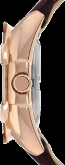 Attache bracelet Seiko SXDG12P1 en cuir brun avec coutures contrastantes et boucle déployante en acier