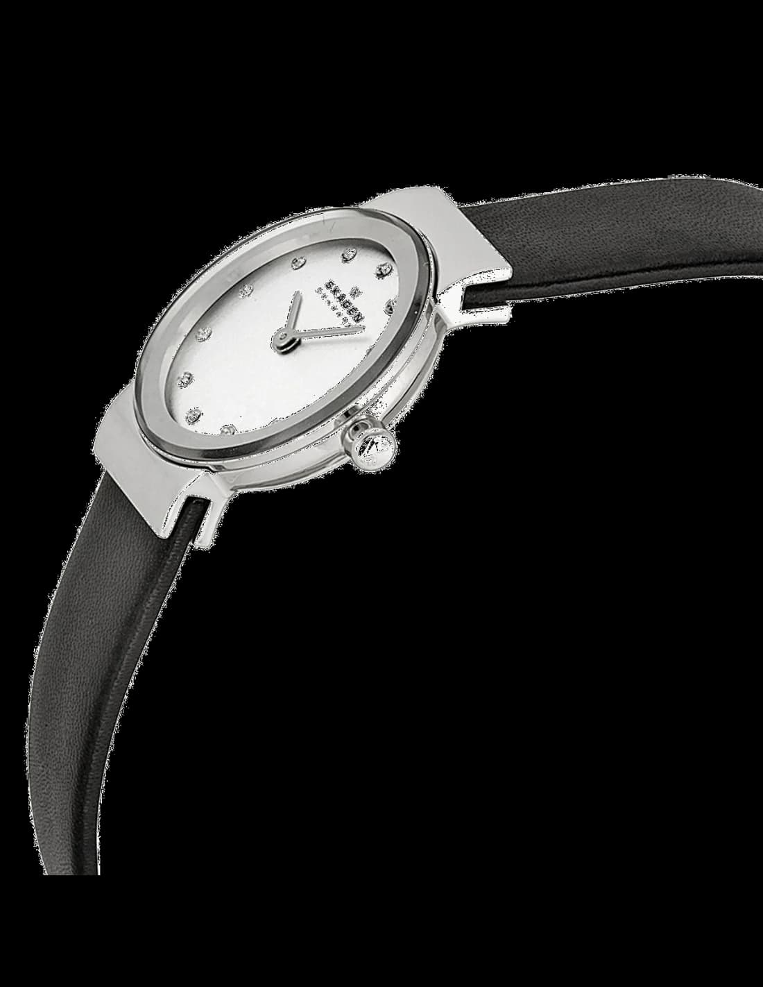 Visage cadran Skagen 358XSSLBC dévoile des index bâtons polis et aiguilles dauphine, sans complications