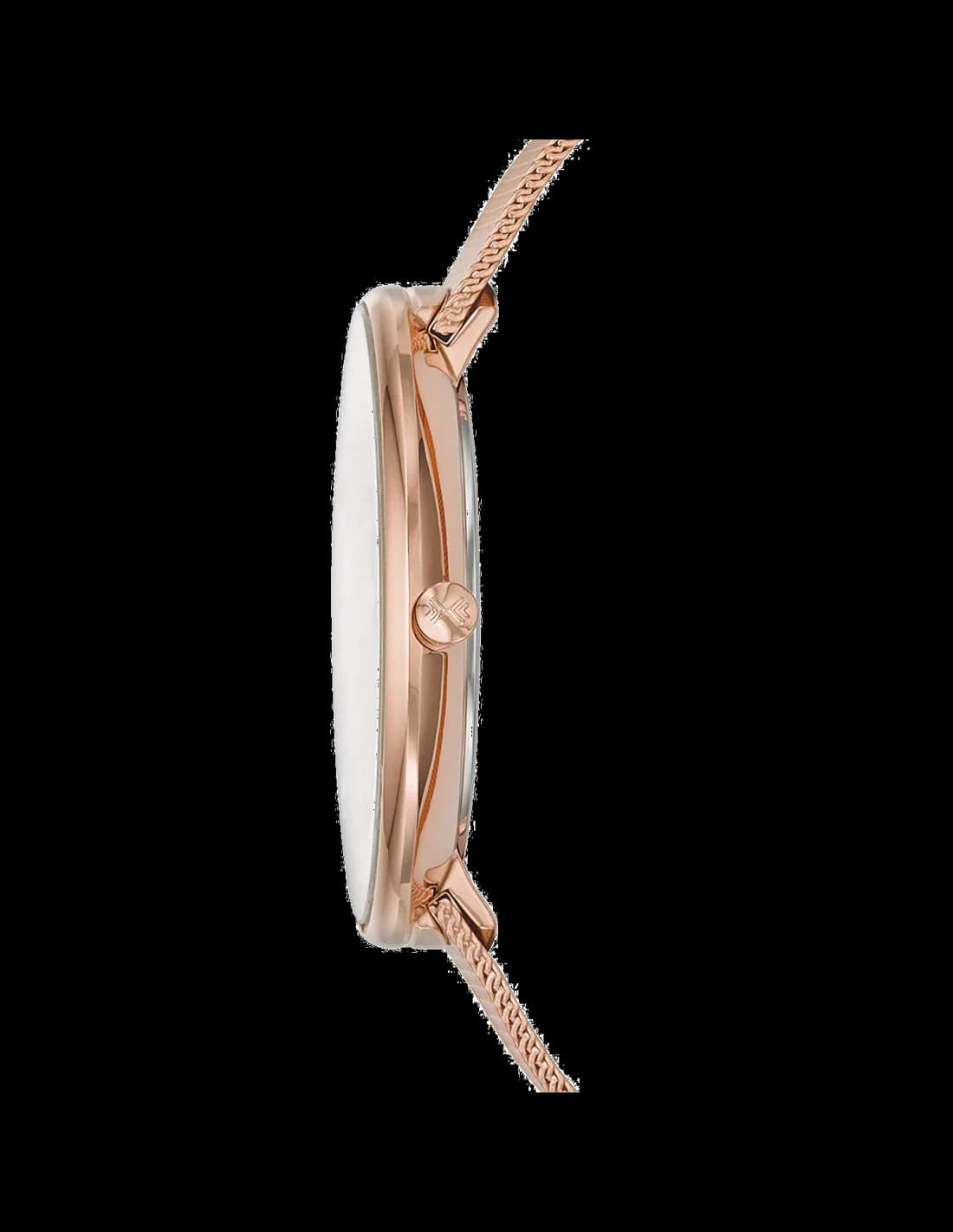 Visage cadran Skagen SKW2142 détail des index appliques argentés et aiguilles Dauphine, petite seconde à 6h