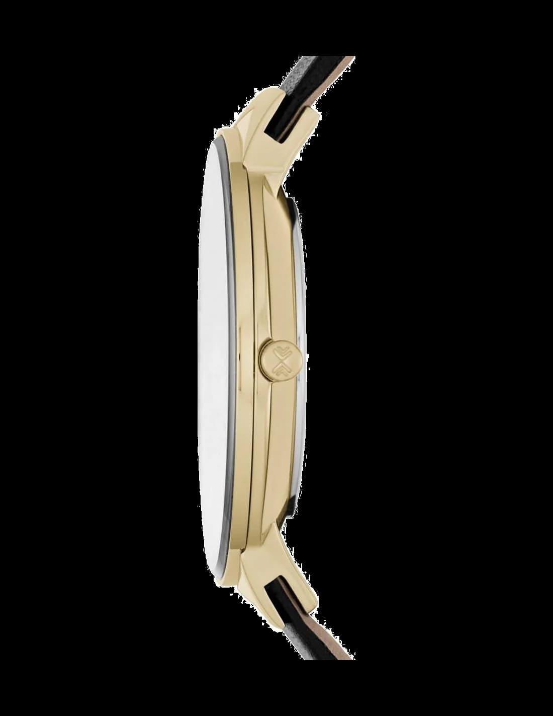 Visage cadran Skagen SKW2370 avec index bâtons polis, aiguilles épurées et guichet date à 6h