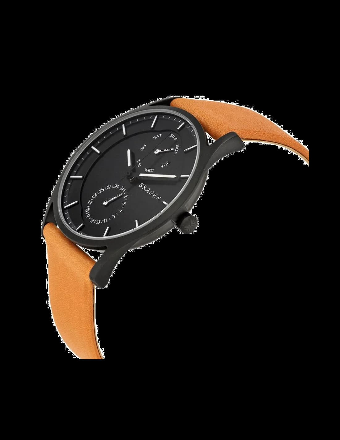 Montre Homme Skagen Holst SKW6265 - Cadran Noir, Boîtier Acier, Bracelet Cuir Brun vue 2