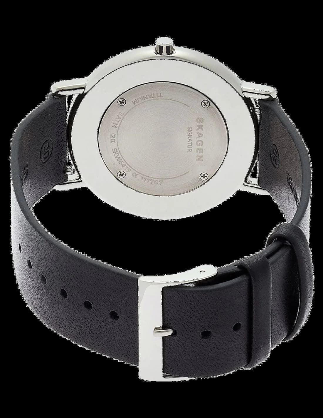 Visage cadran Skagen SKW6419 proposant des aiguilles argentées et index appliqués pour une lisibilité optimale