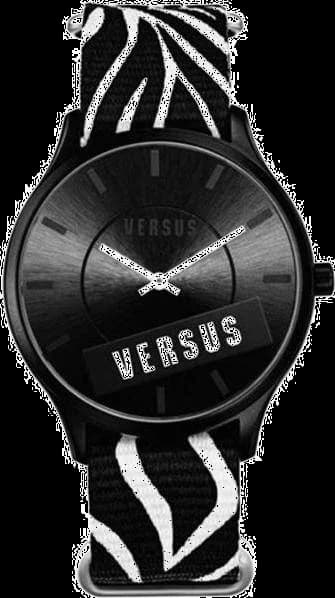 Montre Femme Versus by Versace SO6110014, Cadran et Boîtier Noir, Bracelet Nylon