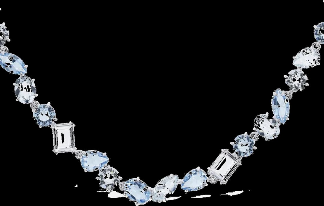 Collier Swarovski Gema 109173 - Bleu et blanc, métal rhodié pour femme