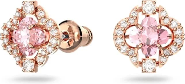 Boucles d'oreilles puces Swarovski Gema 112067 en cristaux roses pour femme