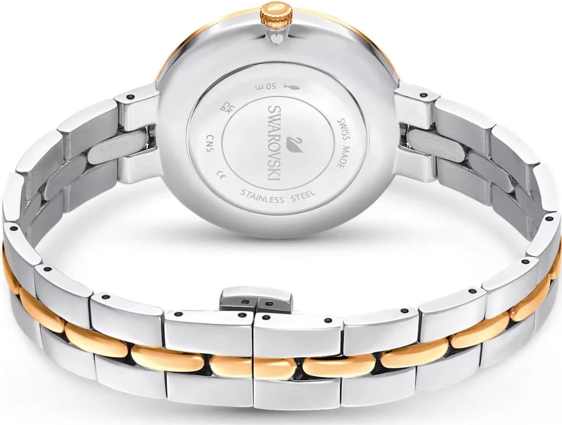 Montre Femme Swarovski 111444 Cosmopolitan Bicolore Acier Noir Poudre de Diamants vue 3