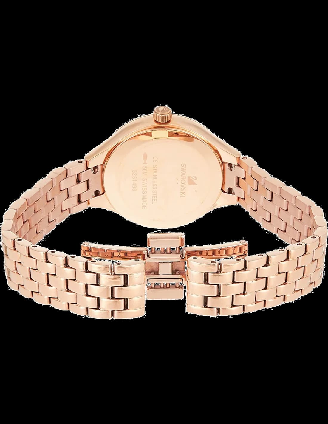 Visage cadran Swarovski 5261496 avec index baguette, aiguilles dauphine, guichet date à 3h, finition guillochée