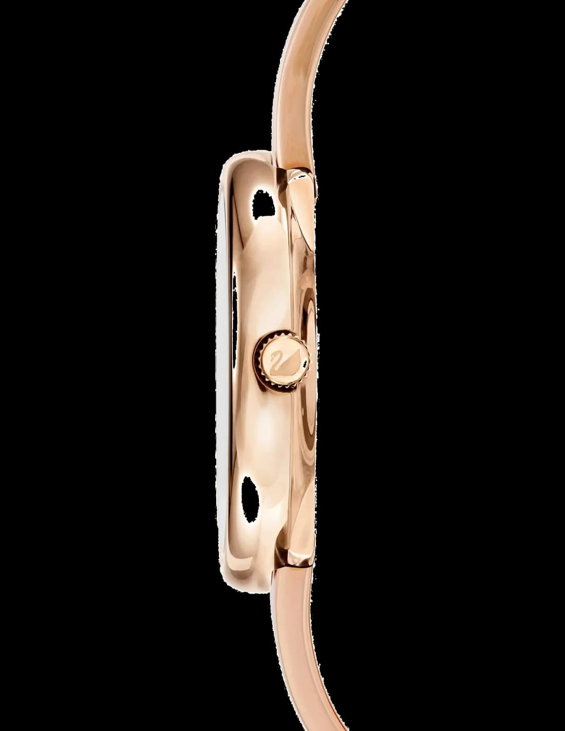 Attache bracelet Swarovski 5295334 en métal or rose à mailles fines et fermoir déployant sécurisé double poussoir