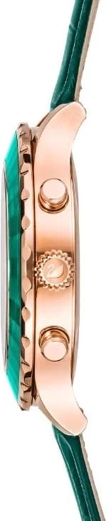 Visage cadran Swarovski 5452498 avec index appliqués en cristal, aiguilles dauphine rhodiées, date à 4h30 et totaliseur 30 minutes