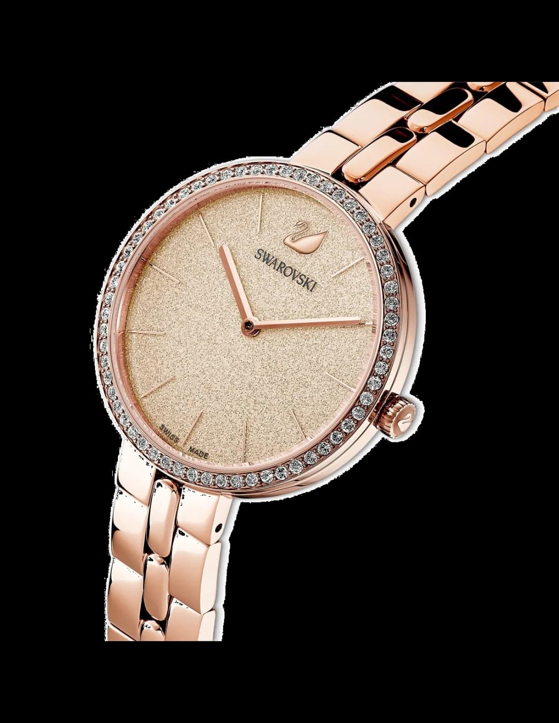 Montre Swarovski Cosmopolitan 5517800 pour Femme, Boîtier Acier Or Rose 32mm, Cadran Poudre de Diamants vue 2
