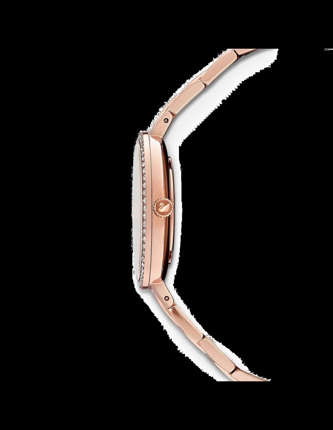 Attache bracelet Swarovski 5517803 en acier inoxydable plaqué rose gold fermoir déployante sécurité maillons satinés