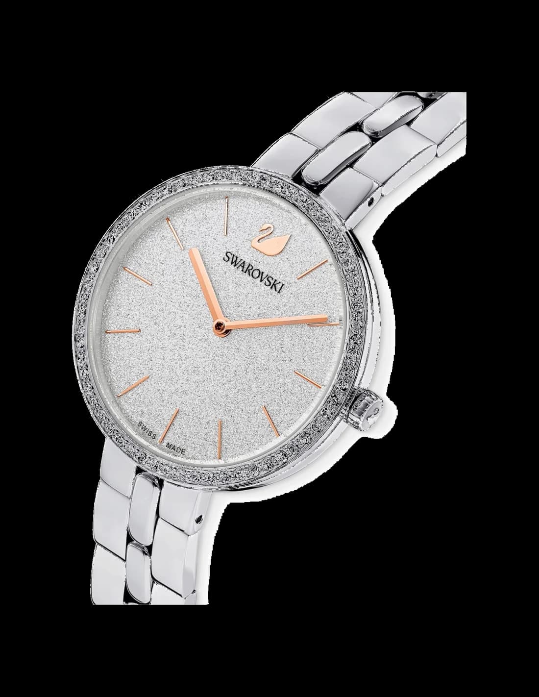 Attache bracelet Swarovski 5517807 en acier inoxydable doré avec fermoir déployant double sécurité et maillons ajustables satinés