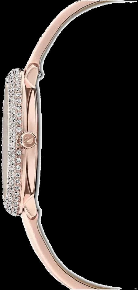 Visage cadran Swarovski 5519223 avec index cristal et aiguilles dauphine, date à 3h, précision suisse