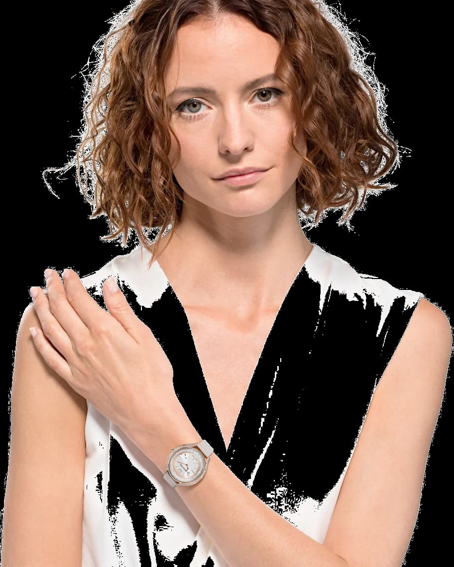 Lunette boîtier Swarovski 5519450 en acier inoxydable doré, lunette lisse, profil fin et élégant