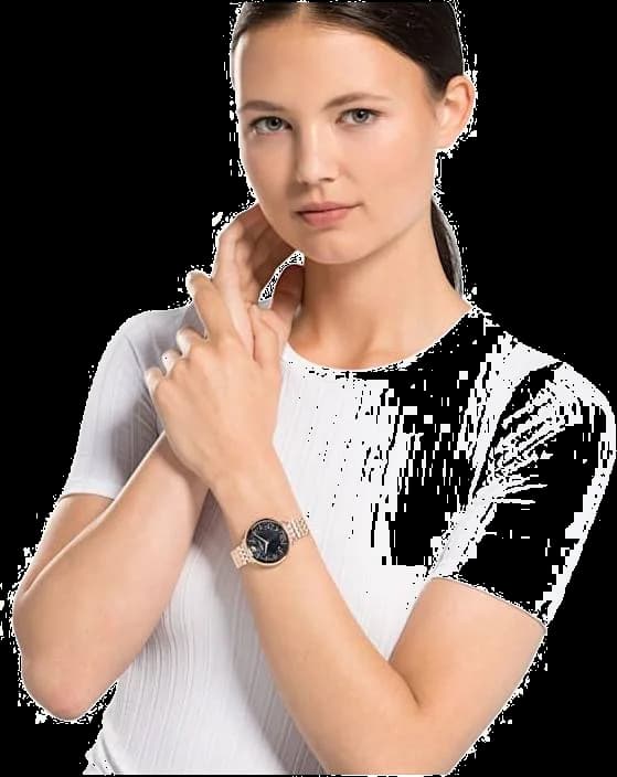 Attache bracelet Swarovski 5544587 en acier or rose à maillons polis et fermoir déployant sécurisé