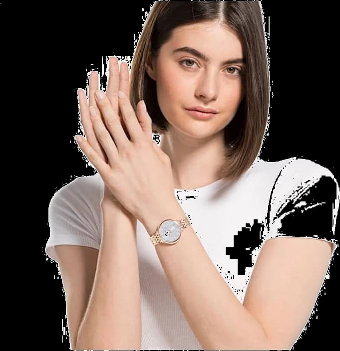 Montre Femme Swarovski Crystalline 5544590 en Acier Plaqué Or Rose vue 4