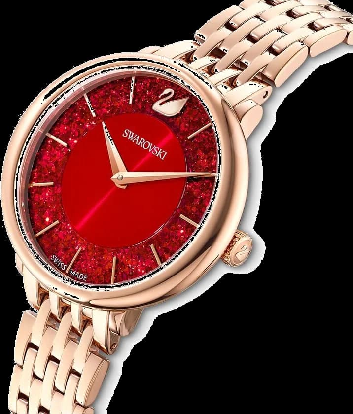 Montre Femme Swarovski Crystalline 5547608 Cadran Rouge Cristaux Acier Or Rose vue 2