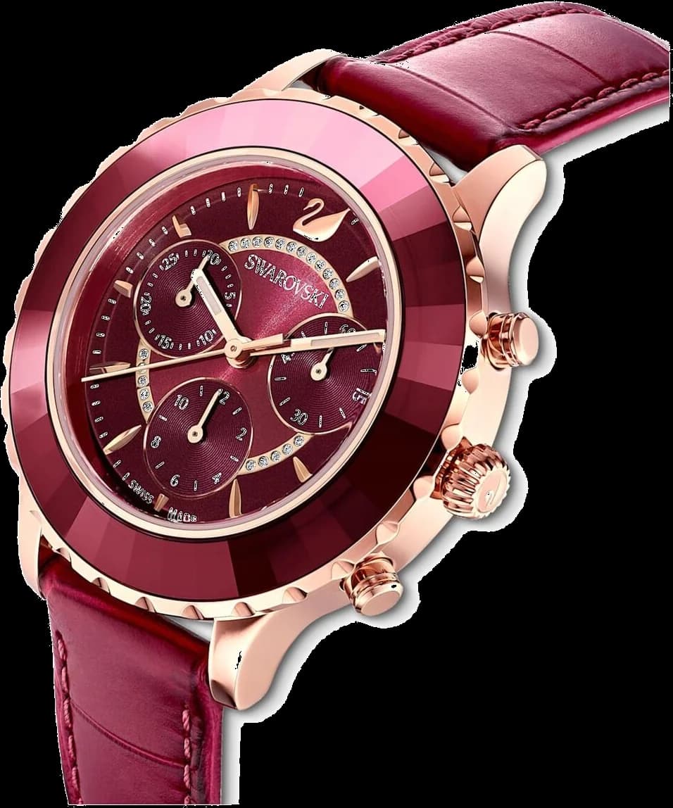 Visage cadran Swarovski 5547642 avec compteurs chrono, date à 4h30 et index baguette