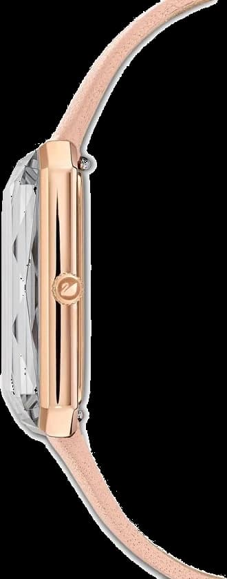 Attache bracelet Swarovski 5547719 en cuir beige dotée d'une boucle ardillon en métal doré