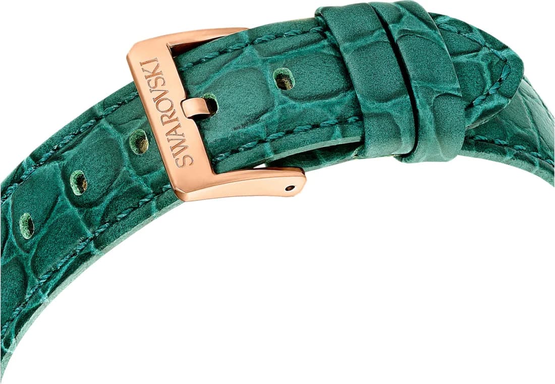 Montre Femme Swarovski Octea Lux Chrono 5672931 - Cadran Vert, Boîtier Or Rose, Bracelet Cuir Vert vue 7