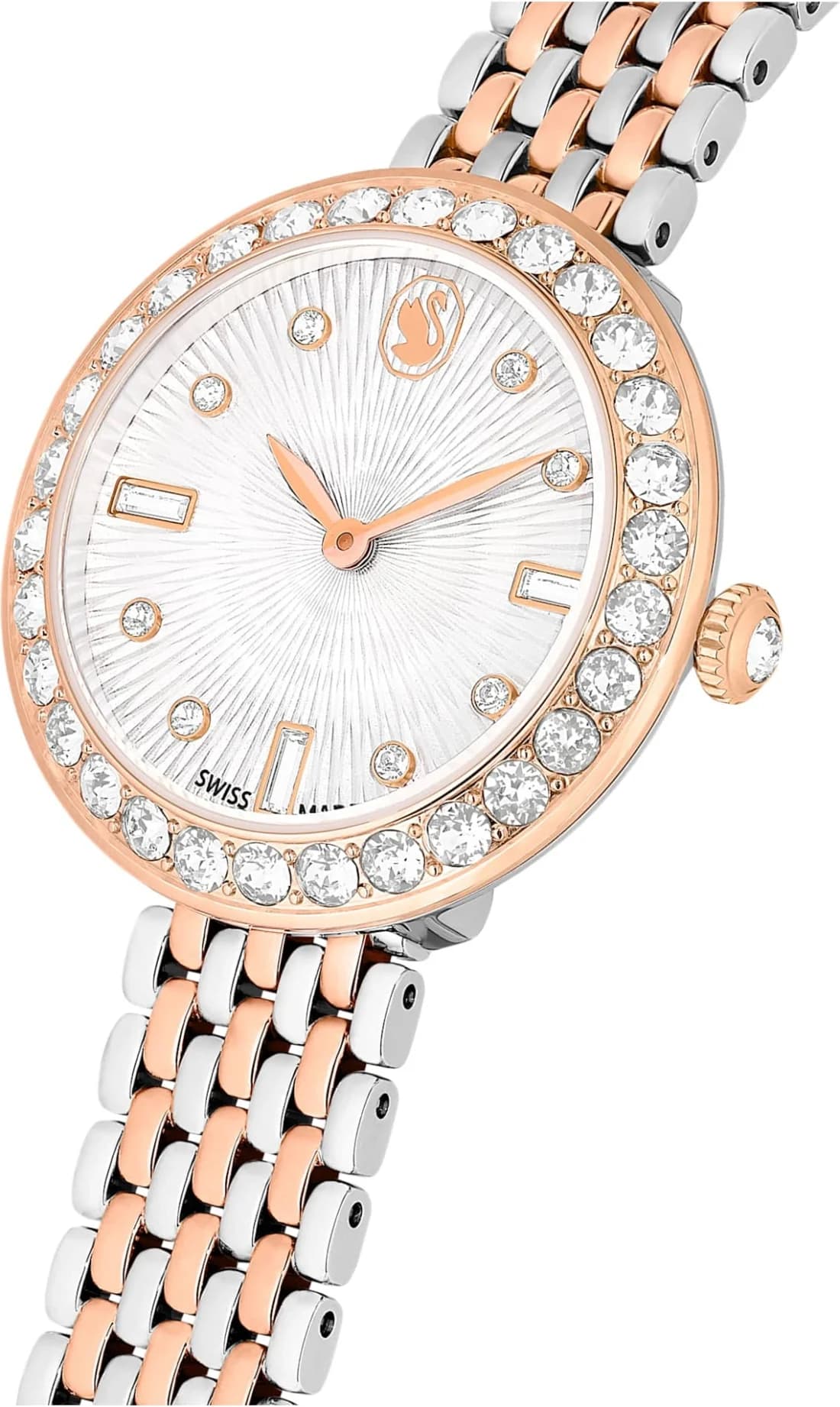 Montre Swarovski Certa 5672971 pour Femme - Boîtier Acier & Cristaux, Bracelet Bicolore Argent/Or Rose vue 2
