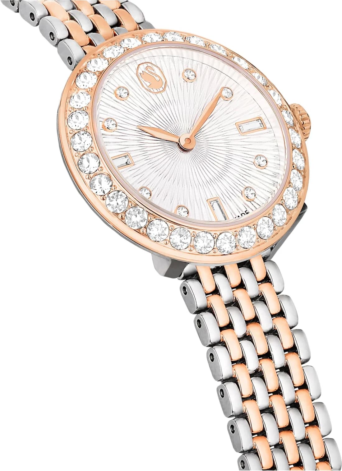 Montre Swarovski Certa 5672971 pour Femme - Boîtier Acier & Cristaux, Bracelet Bicolore Argent/Or Rose vue 3
