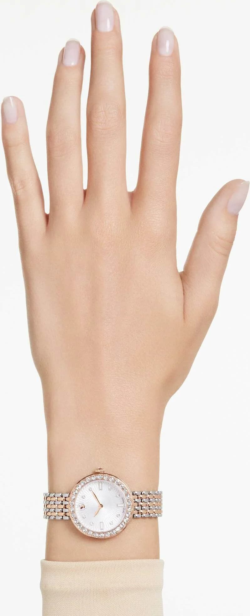 Montre Swarovski Certa 5672971 pour Femme - Boîtier Acier & Cristaux, Bracelet Bicolore Argent/Or Rose vue 8