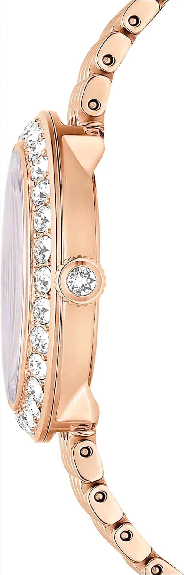 Attache bracelet Swarovski 5672981 en acier inoxydable or rose avec maillons polis et boucle déployante