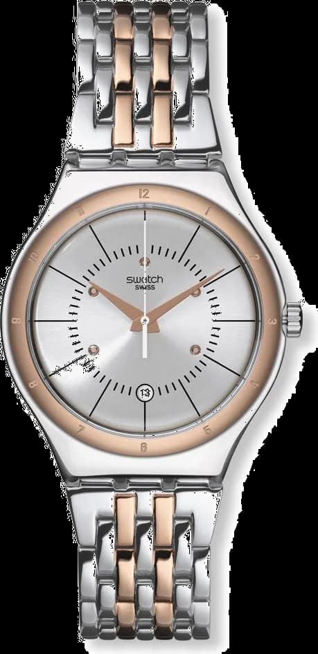 Montre Homme Swatch Irony YWS404G Acier Bicolore Argent et Or Rose