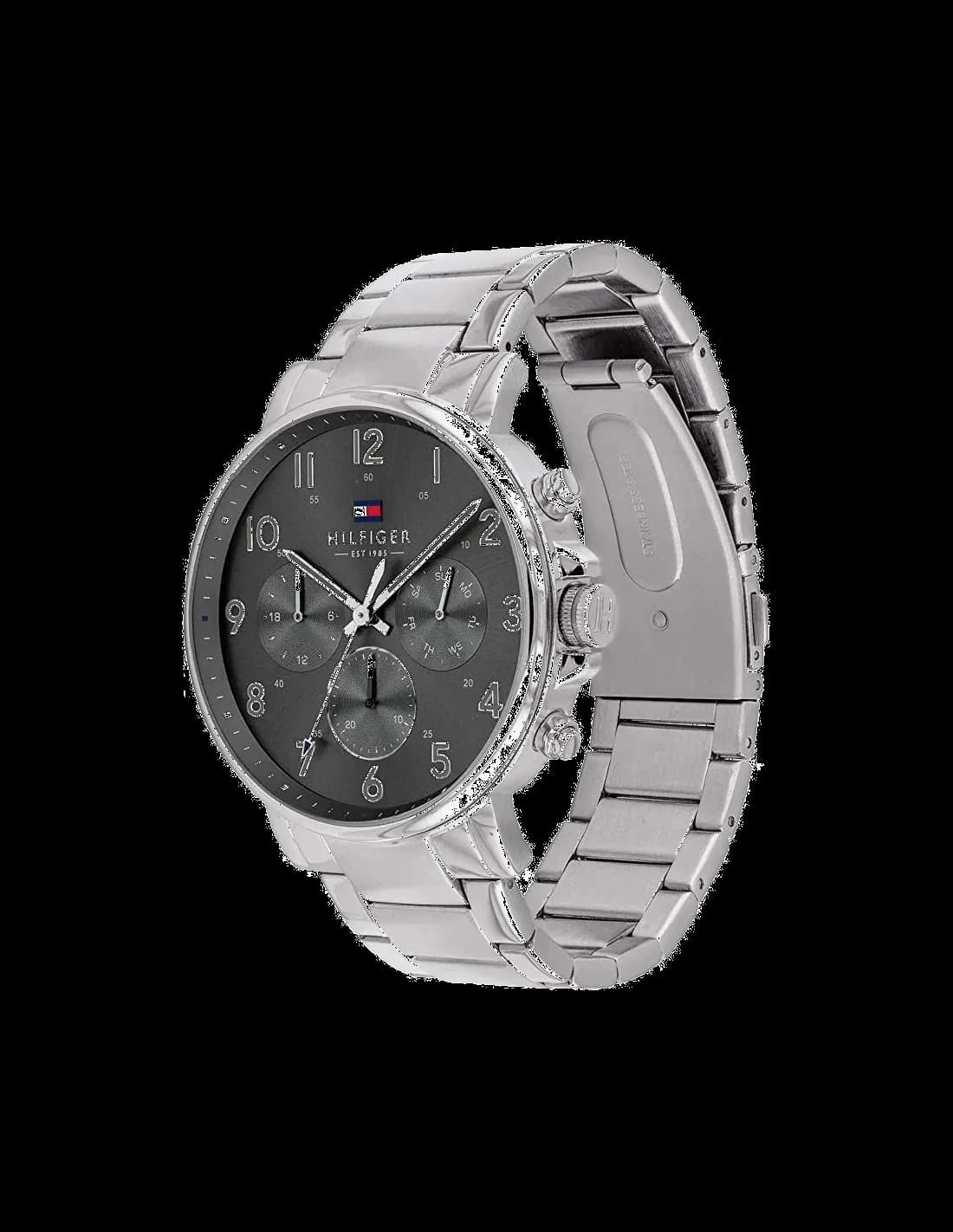 Montre Homme Tommy Hilfiger 1710382 Daniel - Boîtier Acier Argent, Cadran Noir, Bracelet Acier vue 2