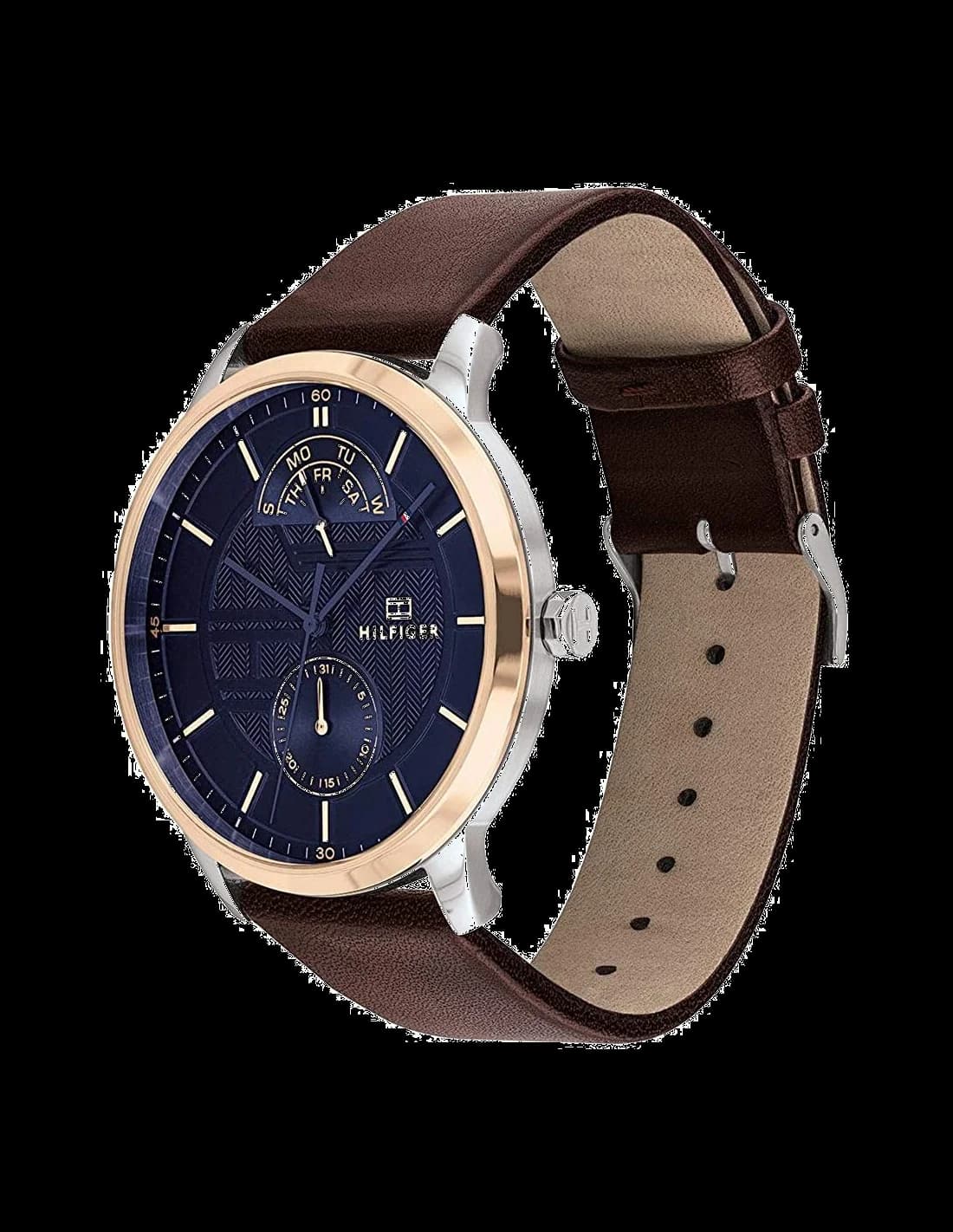 Montre Homme Tommy Hilfiger 1710418 Daniel - Cadran Bleu, Boîtier Or Rose, Bracelet Cuir vue 3