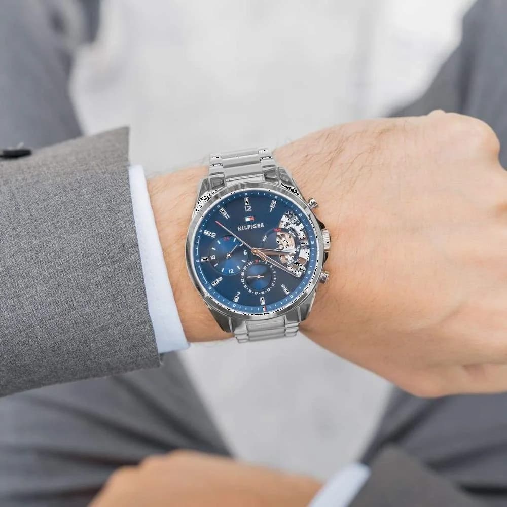 Montre Homme Tommy Hilfiger 1710448 Baker - Boîtier Acier Poli & Cadran Bleu vue 4