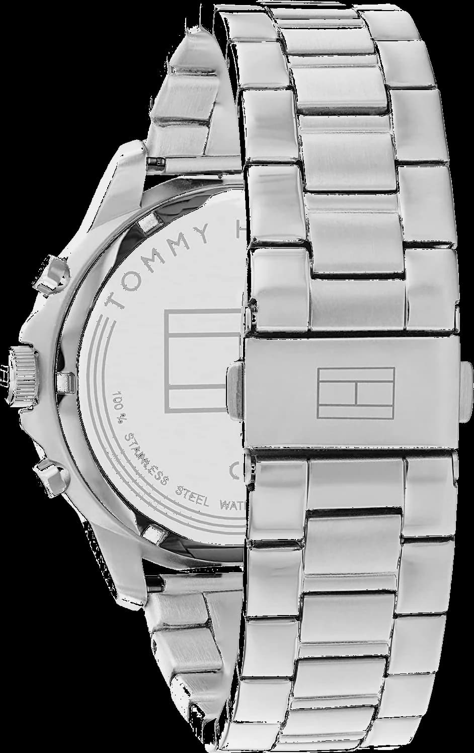 Montre Tommy Hilfiger Henry 1710477 cadran noir squelette bracelet acier argent vue 3