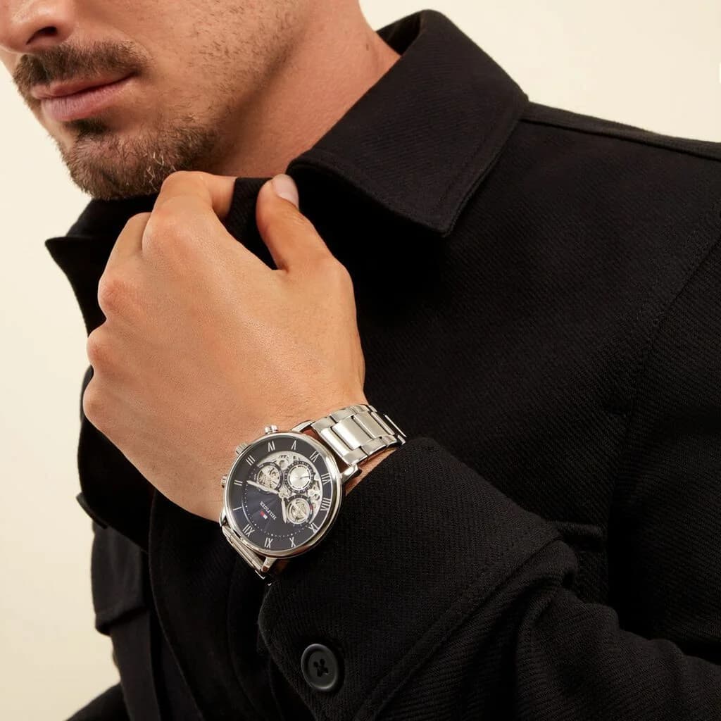 Montre Homme Tommy Hilfiger 1710569 Legend - Cadran Bleu Squelette, Boîtier Acier Argenté vue 5